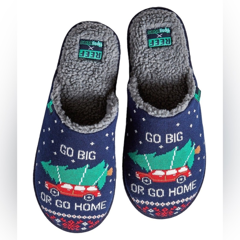 TIPSY ELVES men’s GO BIG OR GO HOME REEF SLIPPERS